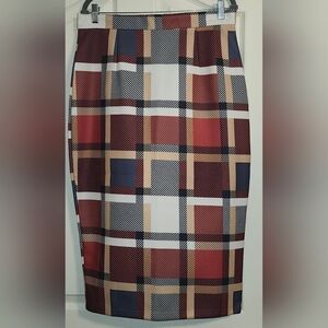 Plaid Long Sleeve Top and Skirt Set XL (NWOT)